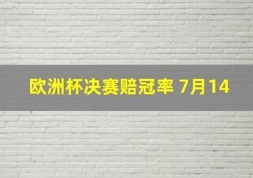 欧洲杯决赛赔冠率 7月14